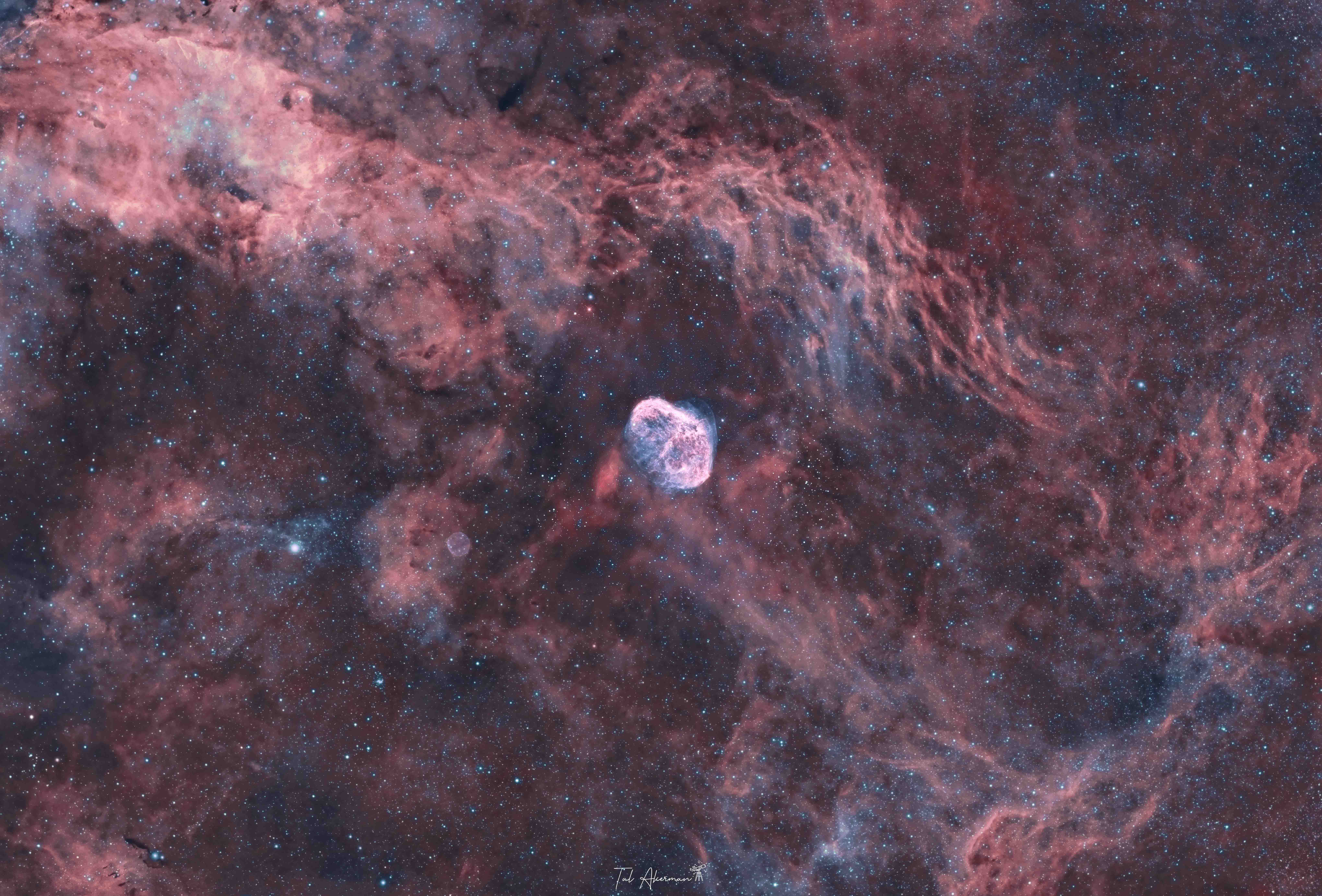 Crescent And Soap Bubble Nebula